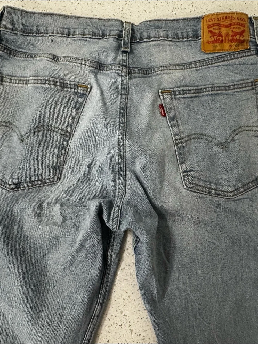 Levis 513 Men's Jeans 36x30 Blue Denim Light Wash Slim Straight Pockets Fade